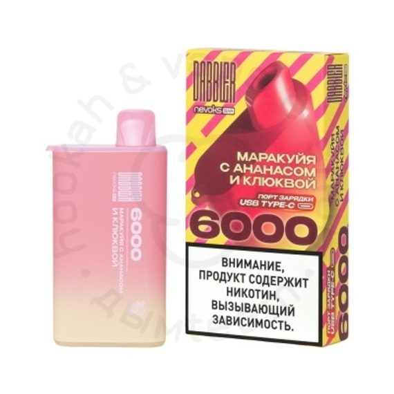ОСДН DABBLER, до 6000 затяжек, Маракуйя с ананасом и клюквой, 20 мг/мл (M)