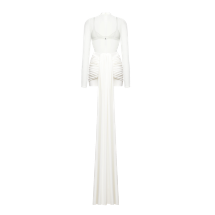 Комплект: боди, лиф, юбка со съемным шлейфом из бифлекса