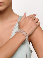 Браслет "White night" из горного хрусталя Gold