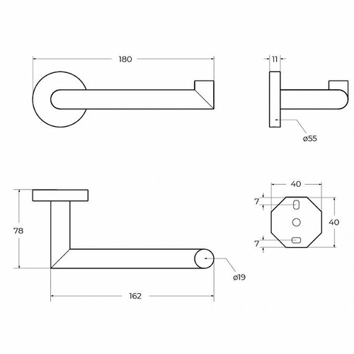 Держатель туалетной бумаги Cezares Relax RELAX-PH2-NOP Черный матовый