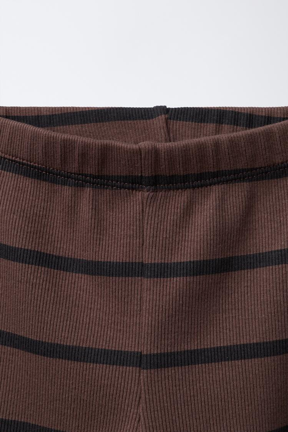 ZARA ЛЕГИНСЫ В РУБЧИК В ПОЛОСКУ, КОРИЧНЕВЫЙ