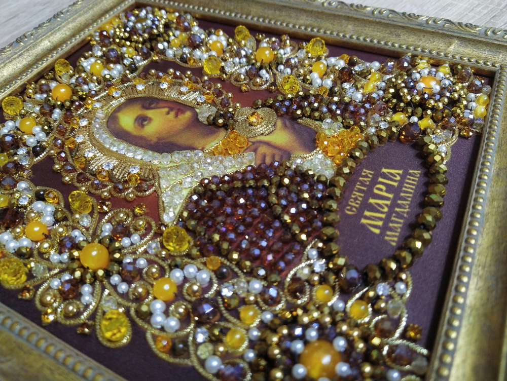 Принт-Ии18 Ткань с нанесенной авторской схемой Святая Мария