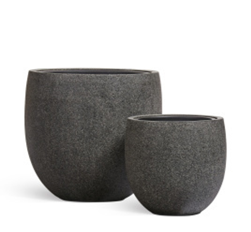 Кашпо TREEZ Effectory - Stone - Чаша classic - Тёмно-серый камень