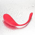 Красное силиконовое фрикционное виброяйцо 20,3см с управлением через приложение Lovense Vulse Smart Pulsing Egg Vibrator Red LE-35