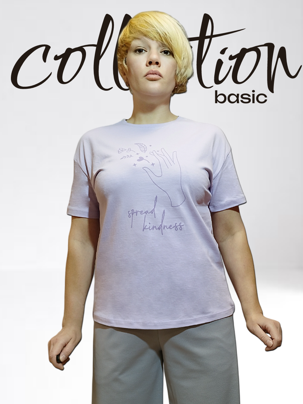 37041 Футболка женская кулирка лиловый с принтом (54)