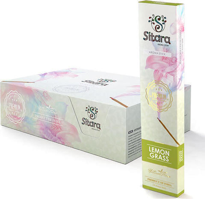 Sitara Premium Lemon Grass Благовоние-масала Лимонная трава, 14 шт