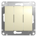 GLOSSA 3-клавишный ВЫКЛЮЧАТЕЛЬ, сх.1+1+1, 10АХ, механизм, БЕЖЕВЫЙ