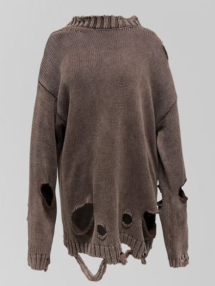 Свитер by Gor 9403 удлиненный рваный стиль