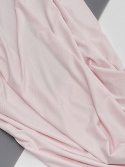 Микрофибра бельевая в рубчик матовая эластичная цвет светло-розовый метражом