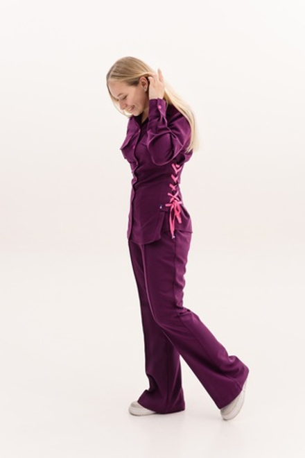 Костюм женский . Блуза корсет и брюки клеш