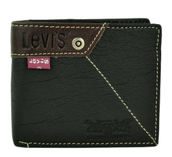 Бумажник чёрный кожаный мужской молодёжный Levis-3507