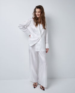 Костюм в пижамном стиле из вискозы Гуччи белый