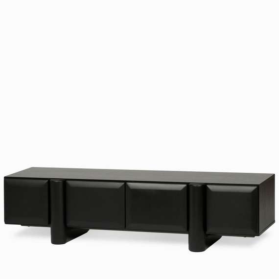 ТВ-Тумба Kode 160х40 см, черный, дуб, меламин