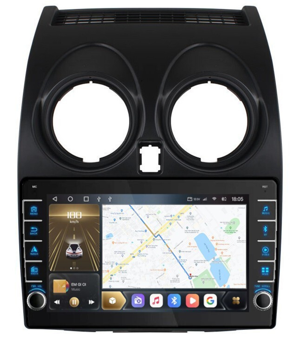 Магнитола для Nissan Qashqai J10 2006-2013, Dualis - Carmedia OL-9662 (кнопки и крутилки), Android 12, TS10, CarPlay, 4G SIM-слот