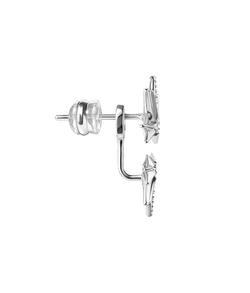 Серьги-джекеты из серебра со вставками из выращенного сапфира