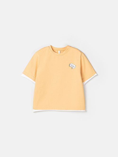 Футболка оверсайз с контрастной отделкой 