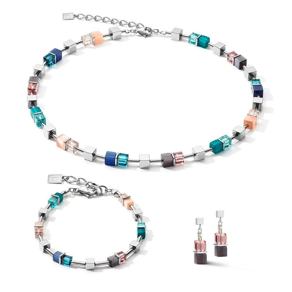 Браслет Coeur de Lion Blue-Turquoise-Peach 5022/30-0751 цвет серый, мульти, зеленый