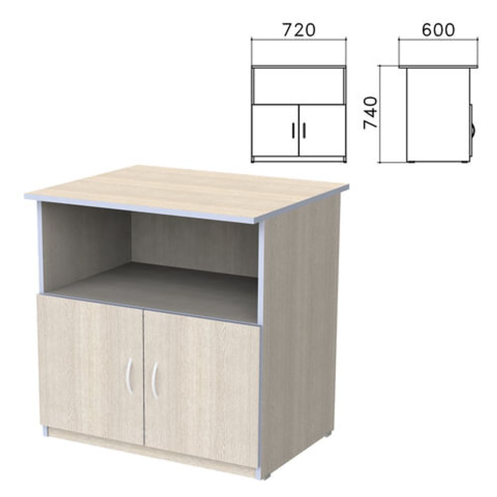 Тумба для оргтехники &quot;Бюджет&quot;, 720х600х740, 2 двери, дуб шамони светлый, 402658-430