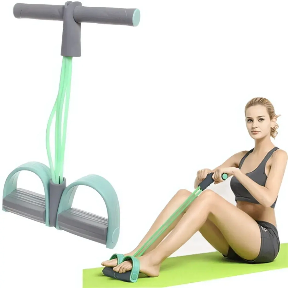 Эспандер универсальный с упорами для ног «Fitness» 45*25 см (нагрузка 18 кг), зеленый