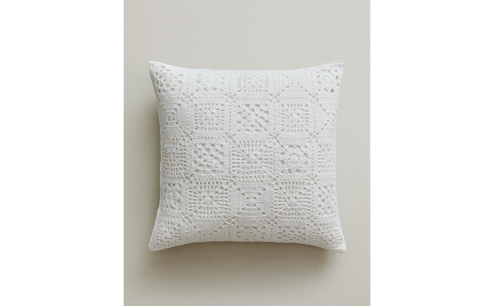 Zara Home наволочка декоративная из хлопка, белый