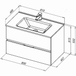 Тумба с раковиной Aquanet Алвита new 80 334186 дуб веллингтон табак