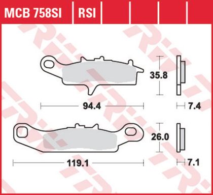 Колодки тормозные дисковые TRW MCB758SI