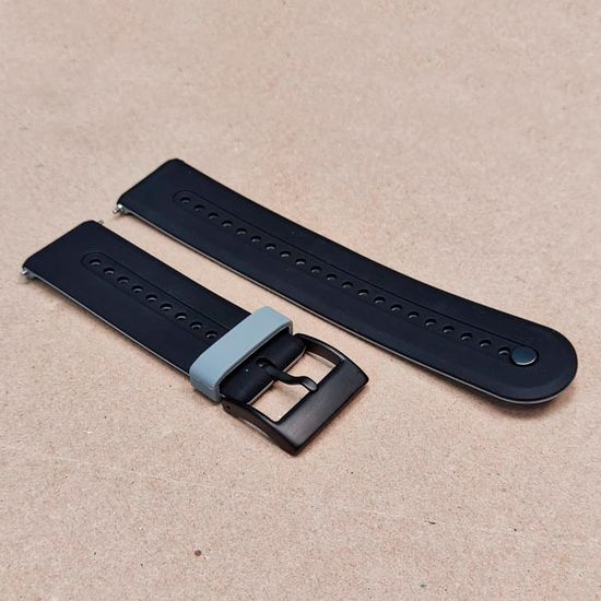 Ремешок 24 мм Elegant для Suunto 9 Baro, Suunto 7, Suunto Spartan Sport силиконовый (Черный/серый)