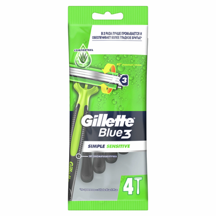 Бритвенный станок Gillette Blue3 Simple Sensitive 4 шт