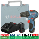 Дрель-шуруповерт Bosch GSR 12V-30 Professional с 2-мя АКБ, кейс (06019G9000)