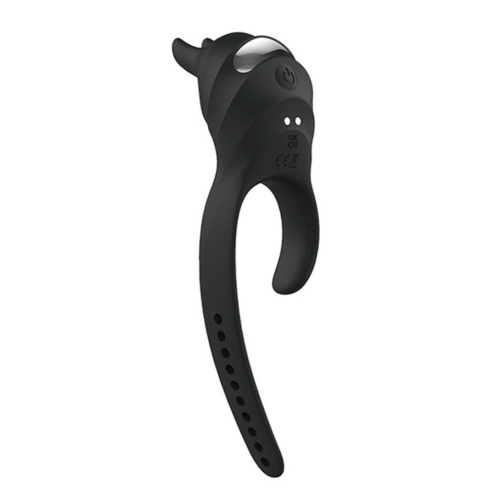 Черное эрекционное кольцо с ушками и пультом ДУ BeYourLover Usagi BJ435A