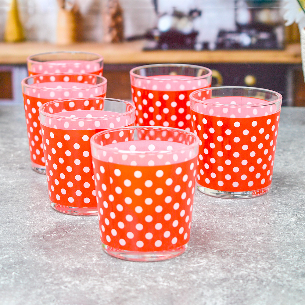 Набор стаканов 6шт 250мл "Красный горох"