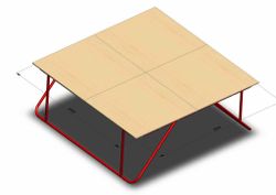 Батутная арена - модуль 3х3 метра - площадка-проход с опорами и настилом