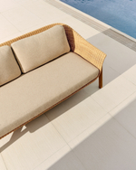 Двухместный диван Galea из тикового дерева и синтетического ротанга 170,5 см