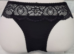 Женские трусики-бразилиана из эластичной сетки и кружева (Размер: M) (Цвет: черный)