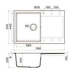 Кухонная мойка Omoikiri Daisen 78T-SA Tetogranit/бежевый