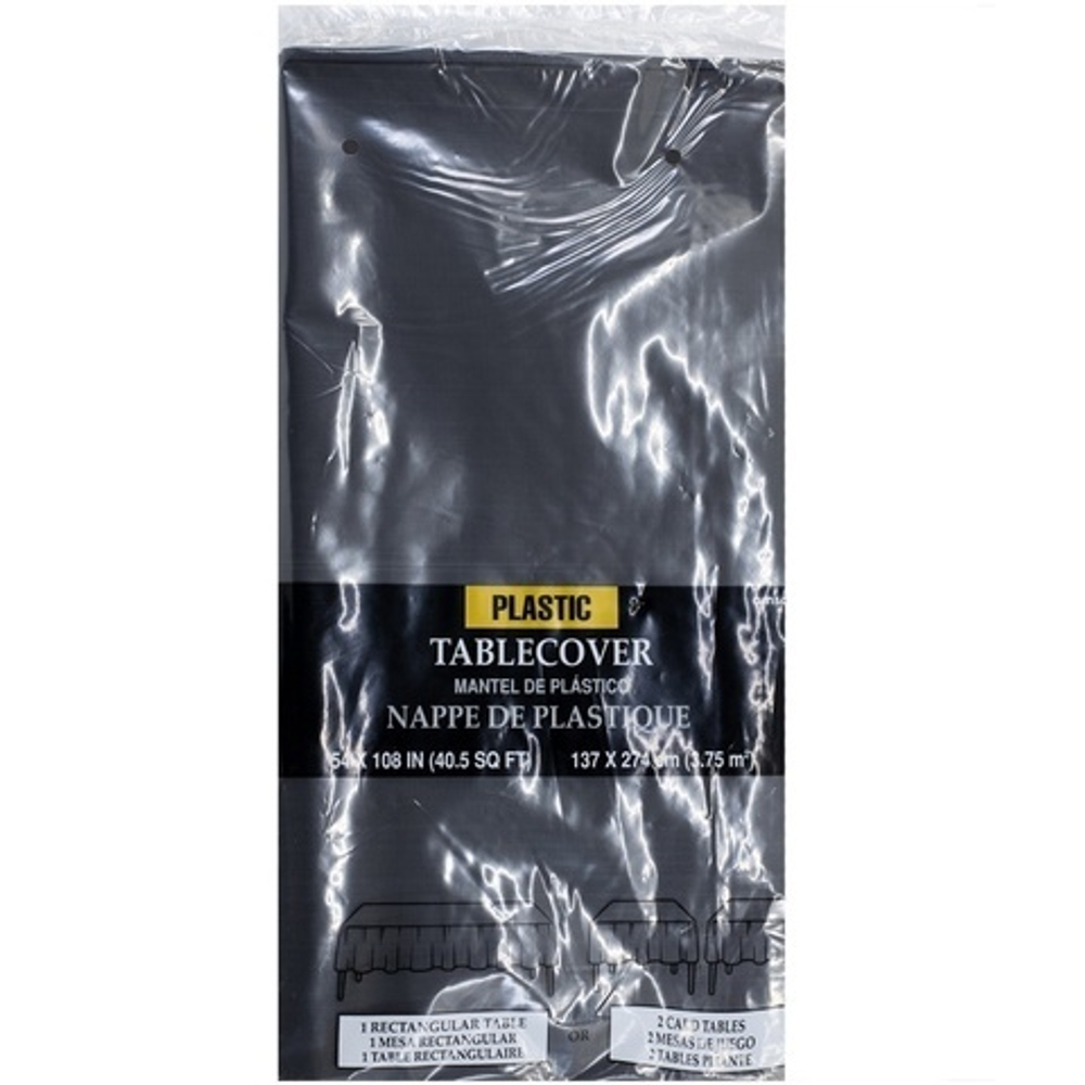 Скатерть п/э однотонная Black (Черный), 1,4*2,75 м