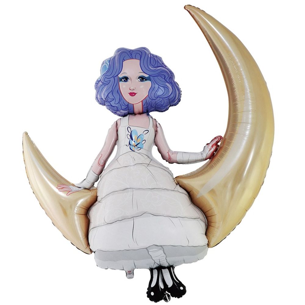 Мальвина на полумесяце, шар фигурный