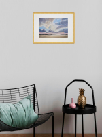 Картина авторская акварельная в паспарту 30х40 см на стену для интерьера "Пейзаж"