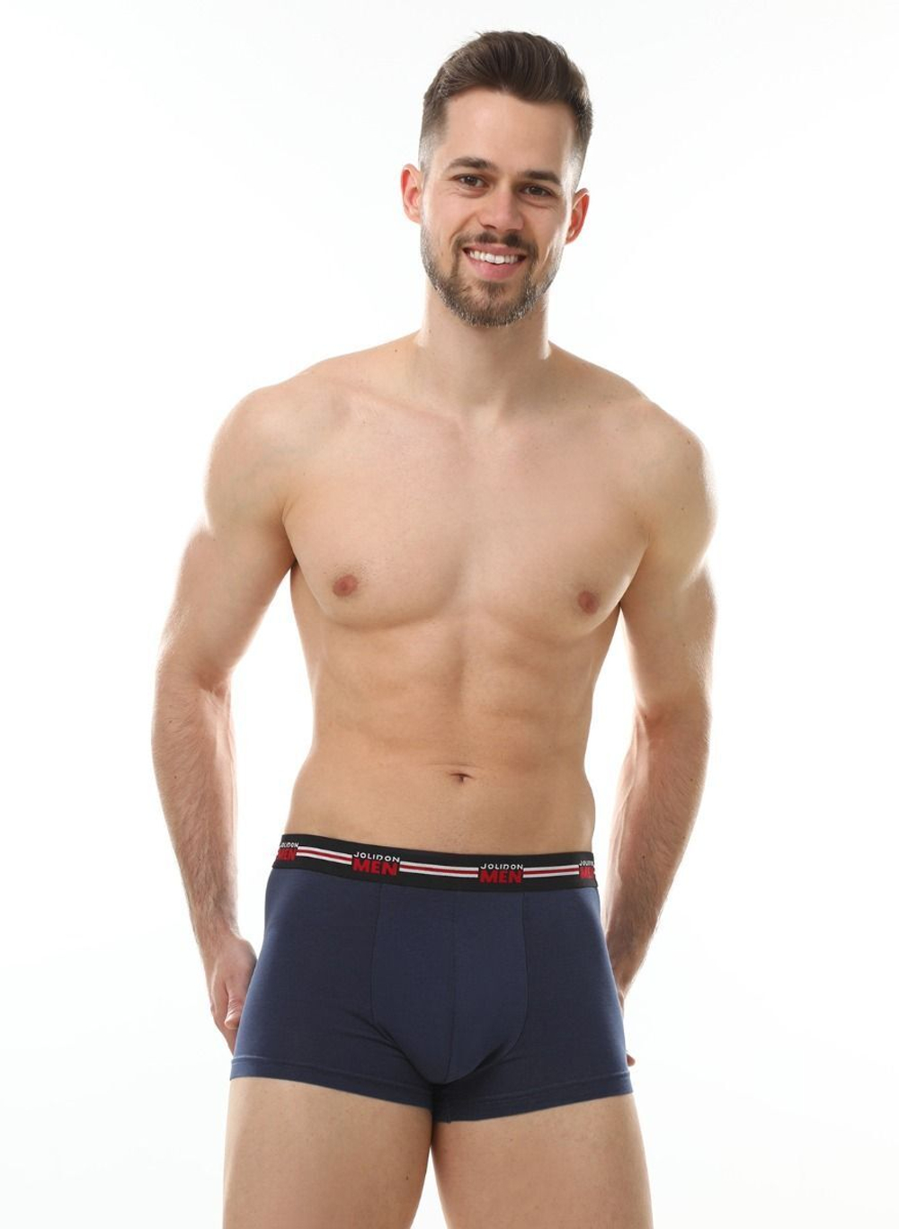 Мужские трусы-боксеры с широкой мягкой брендированной резинкой (Размер: XXL) (Цвет: синий)