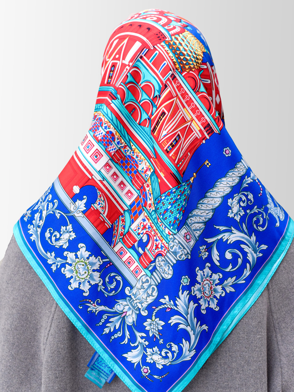 Платок «Собор Василия Блаженного» 100% шелк