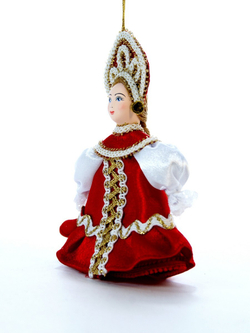 Кукла-подвеска девочка в летнем платье с воланом