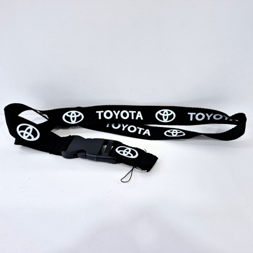 TOYOTA (чёрный) Люкс / Брелок, шнурок для ключей на шею TOYOTA (Тойота), ланъярд, крафт, чёрный (1 шт)