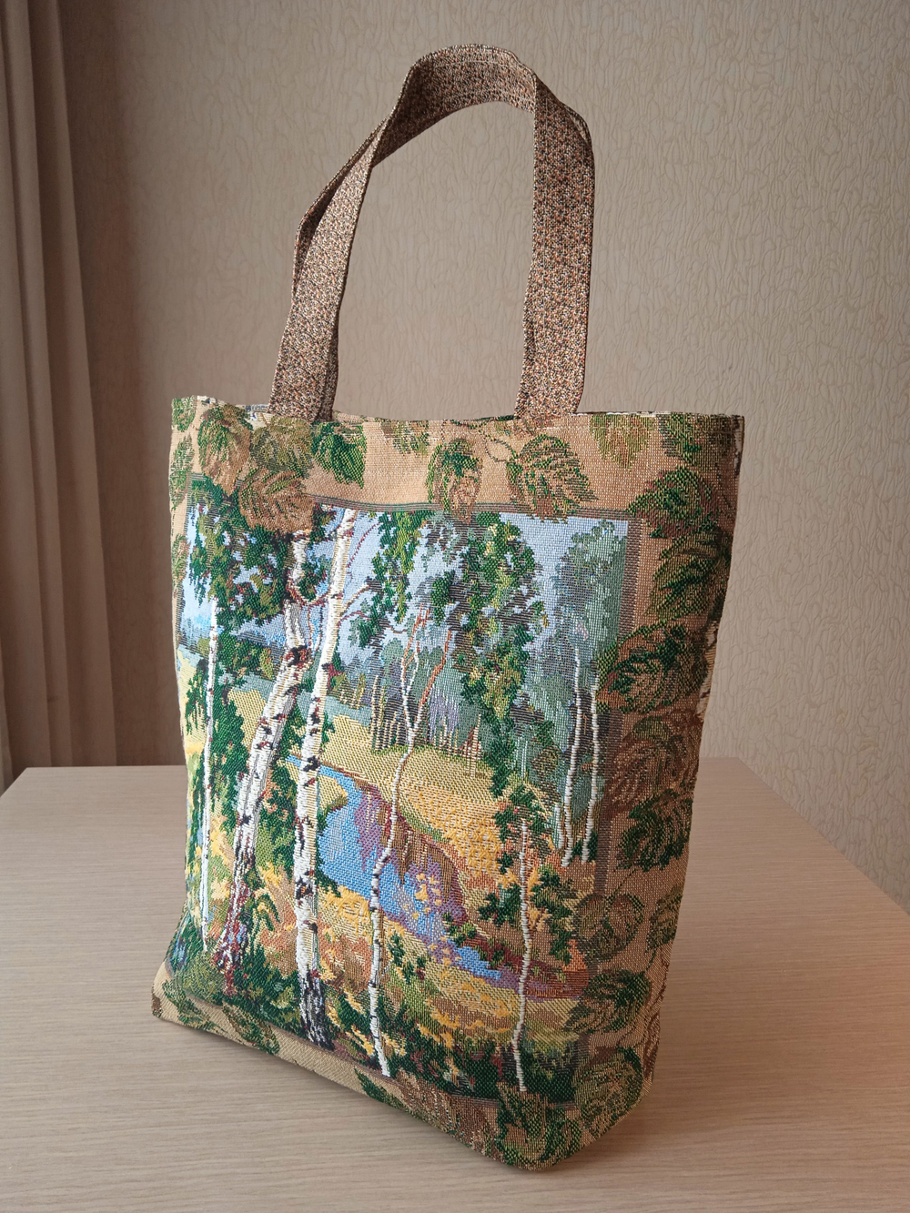 Гобеленовая сумка Березка (39х39х12)