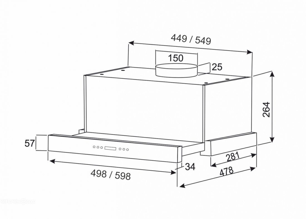 Вытяжка встраиваемая EXITEQ EX 1145 White
