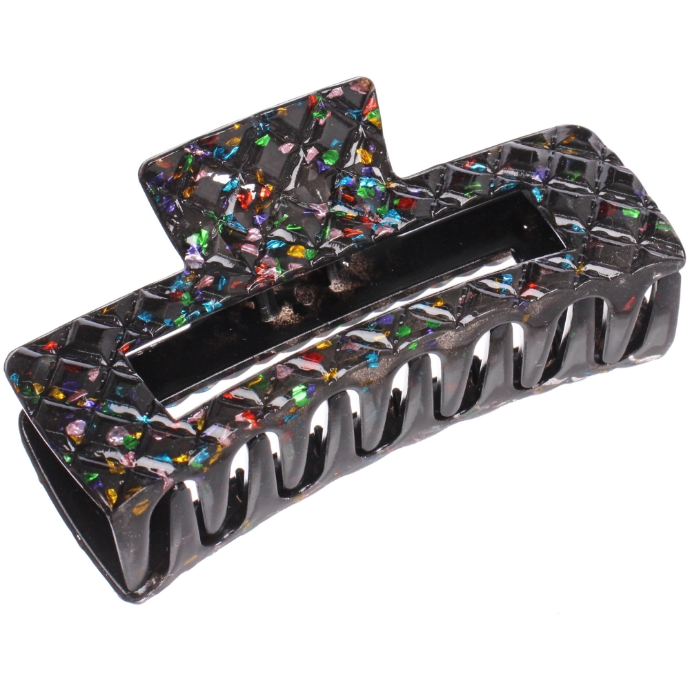 Заколка - краб для волос «AKS - VIENTO», микс 6 цветов, прямоугольник, 10,5*4см