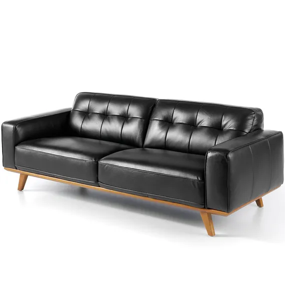 Трехместный диван Angel Cerda 5606-3P, черная кожа