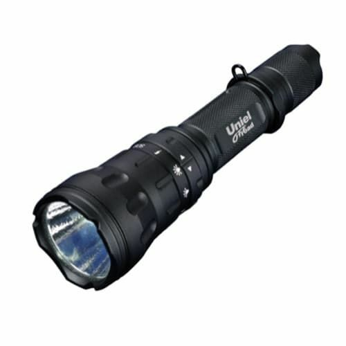 P-ML076-BB Black Фонарь Uniel серии Премиум «fighting spirit — 550 max», алюминиевый корпус, MC-E CREE LED, упаковка — цветной короб, 2 х CR123A в/к,