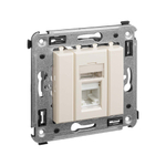 Компьютерная розетка RJ-45 в стену, кат.6А одинарная, "Avanti", "Ванильная дымка"