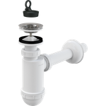 A410 Сифон для умывальника D32 с нержавеющей peшeткой D63
