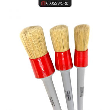 GlossWork Detailing Brush Classic Kit Набор кистей для детейлинга из 3-х штук белый ворс